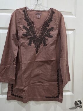 Old Navy Cover-Up with Dark Brown Embroidery